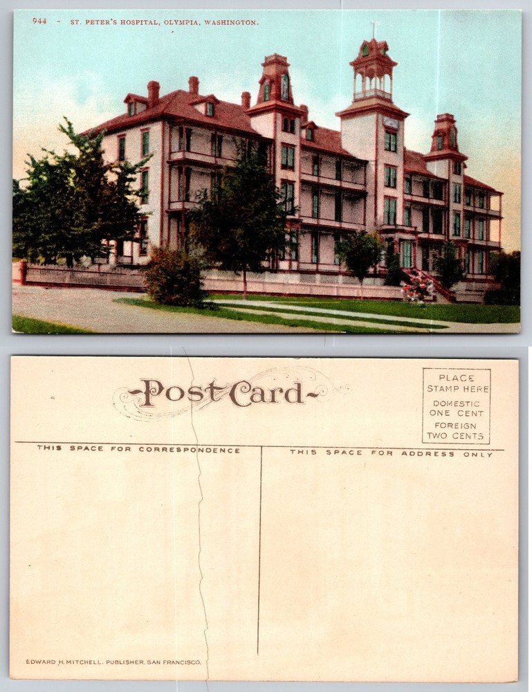 St. Peter's Hospital Olympia WA Postcard Edward H. Mitchell Vintage