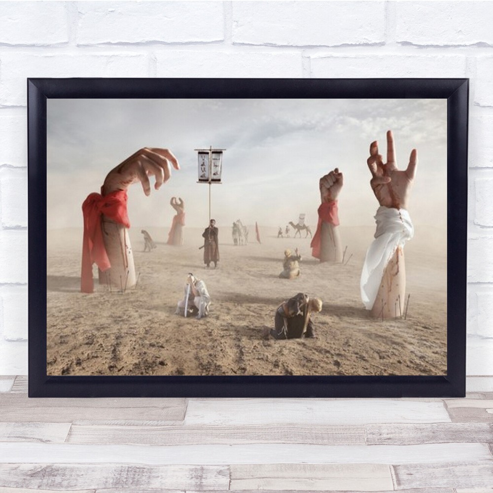 Blood Victory On Sword Hands People Creative Edit Wall Art Print