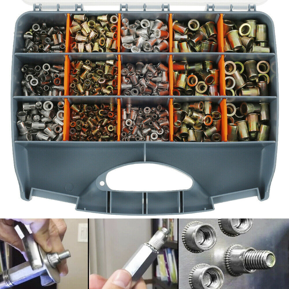 1450PCs Rivet Nut Kit- Rivnut Gun  Nut Setter Thread Setting Nutsert Tool Metric