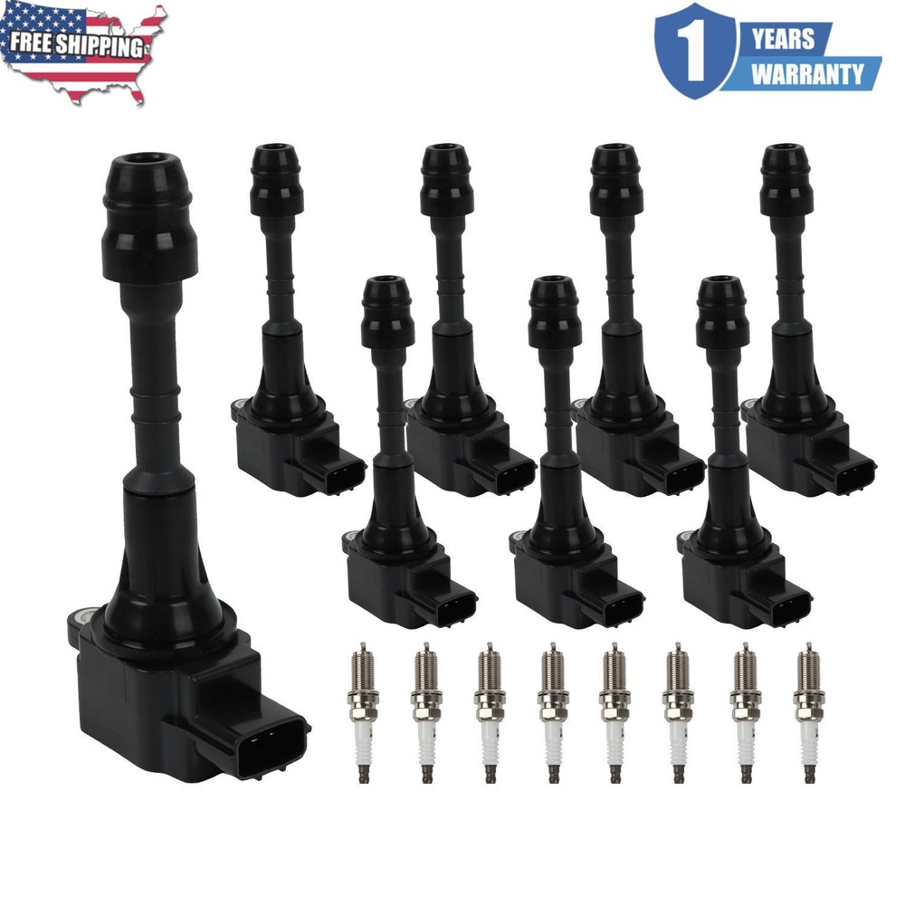 8pcs Ignition Coils & Iridium Spark Plugs Compatible with 04-07 Nissan Armada Titan UF510
