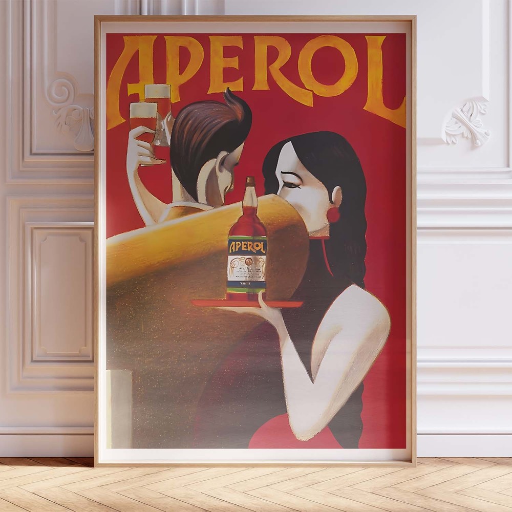 Vintage Aperol Aperitif Poster 12x18 Wooden Framed Art Print