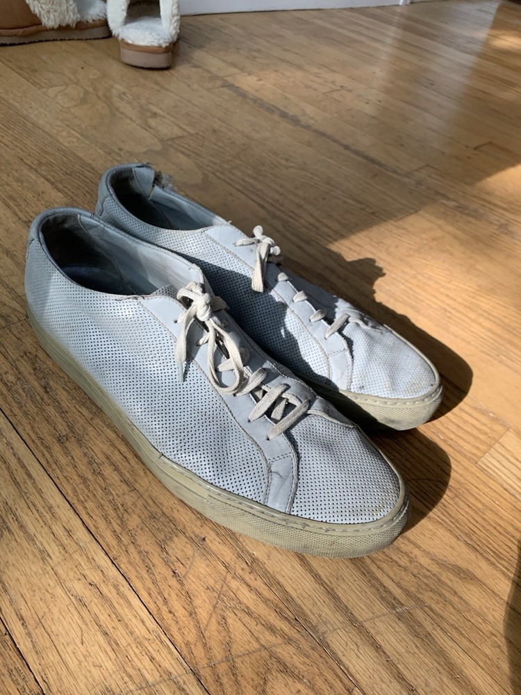 common projects achilles low 43 Grey Perforated Well Used-image