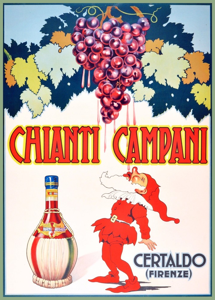 Decoration Poster.Home room art.Interior design.Chianti Campani.Grapes.Wine.7209