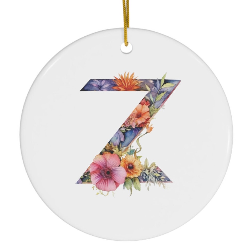 Letter Z Monogram Christmas Ornament Ceramic Item Ornaments Trending Gift Idea