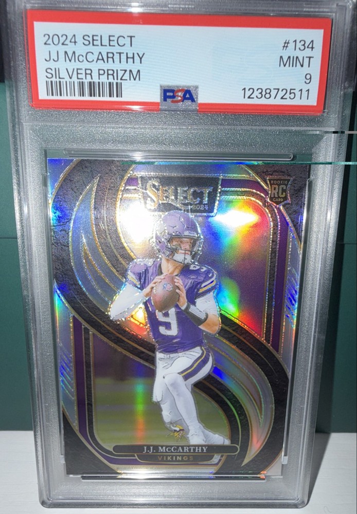 2024 Panini Select - Premier Level J.J. McCarthy #134 Silver Prizm (RC)