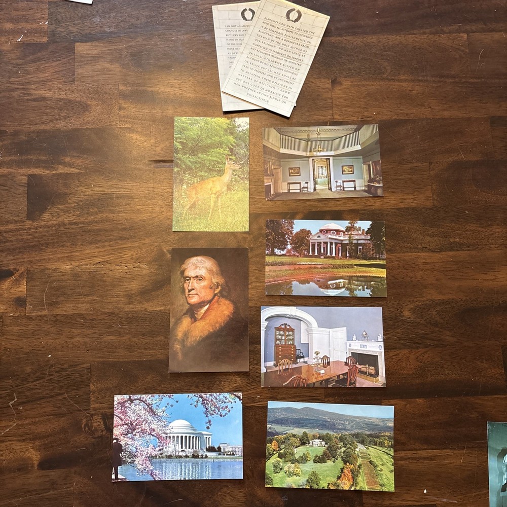 Lot of 9 Vintage Thomas Jefferson Postcards Memorial Washington Portrait Art