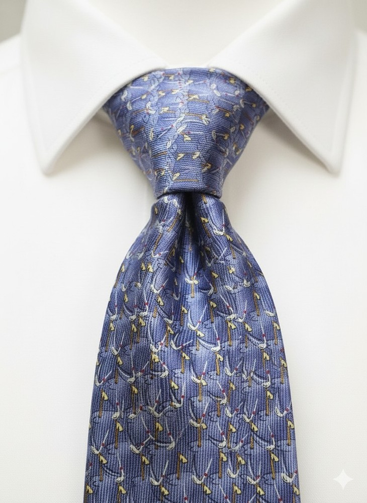 Robert Talbott Best of Class Silk Necktie Blue Golf Club Pattern