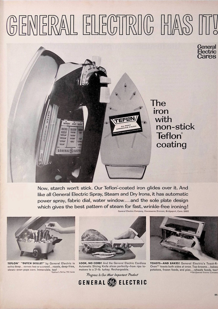 1966 General Electric Iron Teflon Coated Household Vintage Print Ad LIFE March 4
