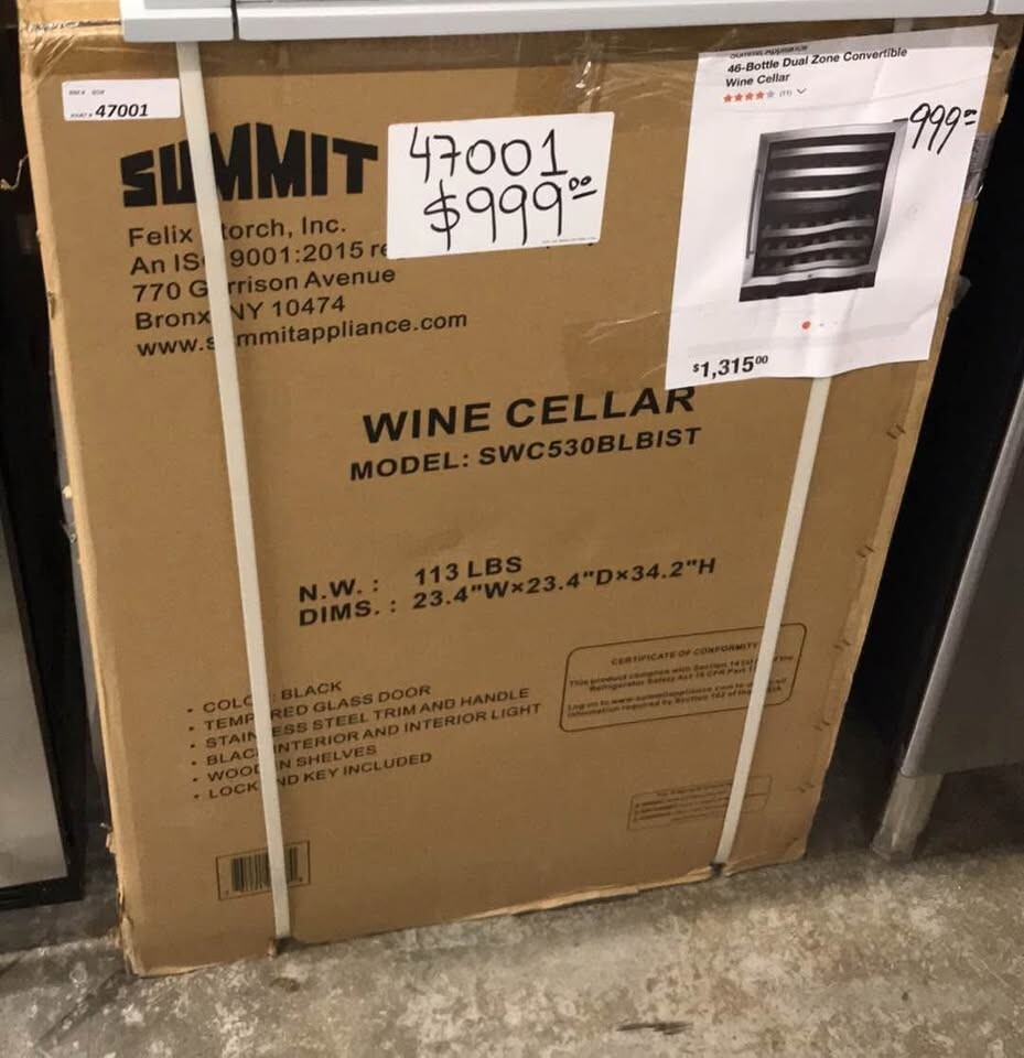 46-Bottle Summit Dual Zone Built-In Freestanding Wine Cellar SWC530BLBIST  