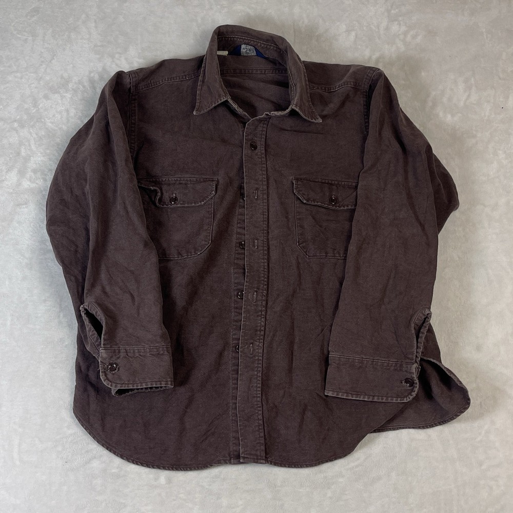 Woolrich Men's Brown Corduroy Button Up Shirt Size XL Made in USA Vintage 90s