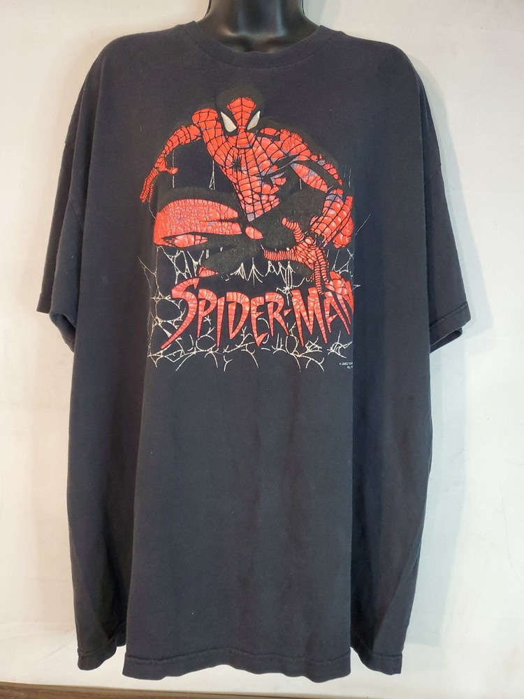 VINTAGE Mad Engine MARVEL Y2K RARE SPIDERMAN Graphic SHIRT Men's Size 2XL 2002