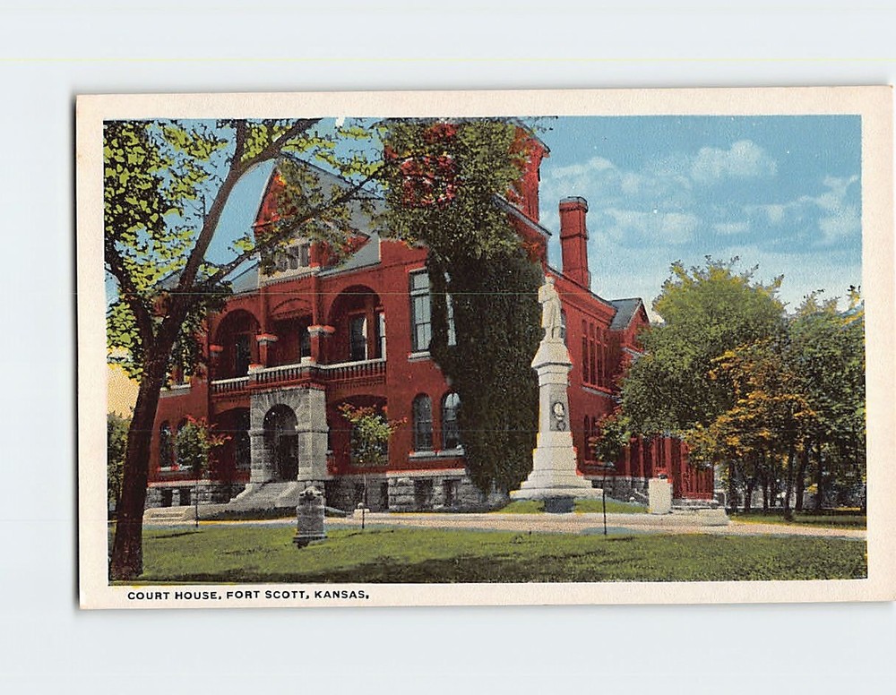 Postcard Court House Fort Scott Kansas USA