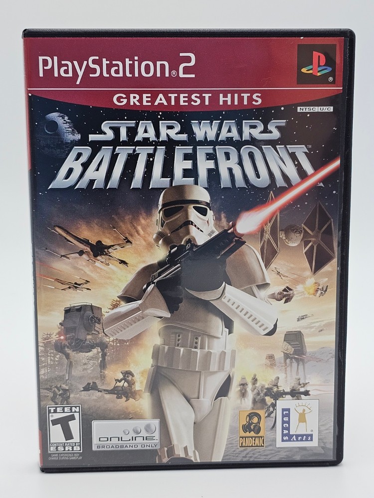 Sony Playstation 2 PS2 Star Wars Battlefront Disc + Case Tested