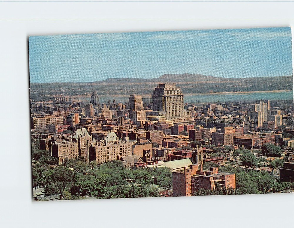Postcard View of Business District from Mount Royal Montréal Québec Canada