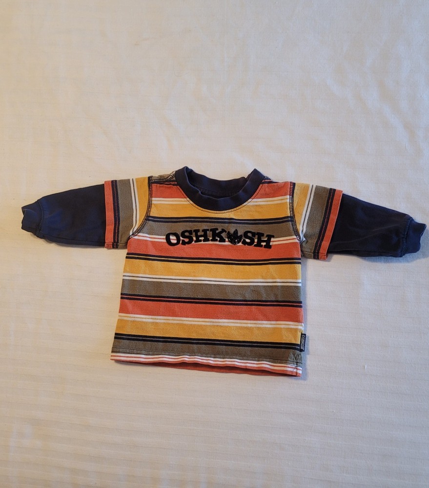 Vintage Oshkosh Genuine Article Long sleeve Striped Shirt  3-6 Months