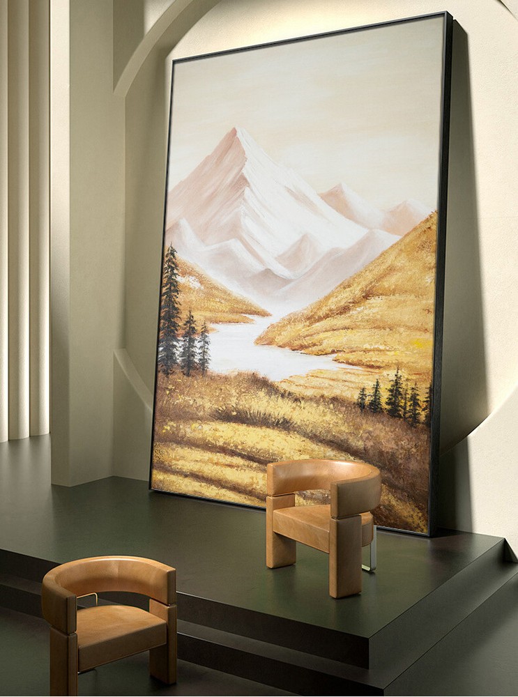 Wall Decor Hand-painted Texture Painting Home Decoration Snow Mountain Scenery