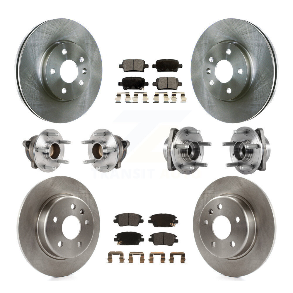 Hub Bearing Brake Rotor Pads Front Rear Kit (10Pc) For Chevrolet Cruze Volt Bolt