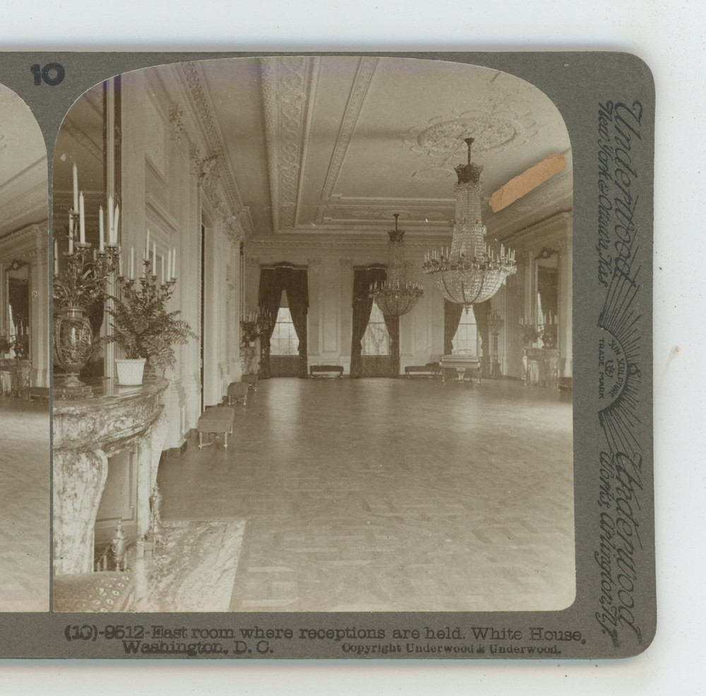 White House East Room Washington DC Underwood Stereoview