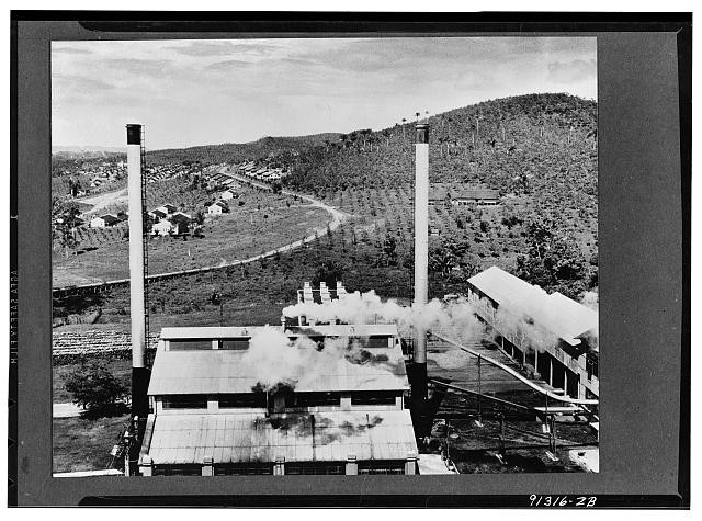 Photo:Industrial Plant Smokestacks Rural Landscape 1930s Factory Smoke