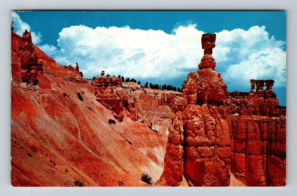 Bryce Canyon, UT-Utah Thor’s Hammer Hoodoos Red Cliffs Panorama Vintage Postcard