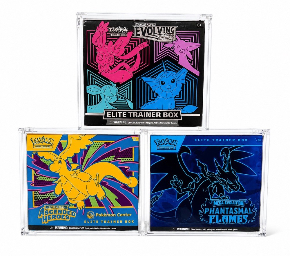 Pokemon ETB Acrylic Case Magnetic Display Box UV Protector Elite Trainer Box