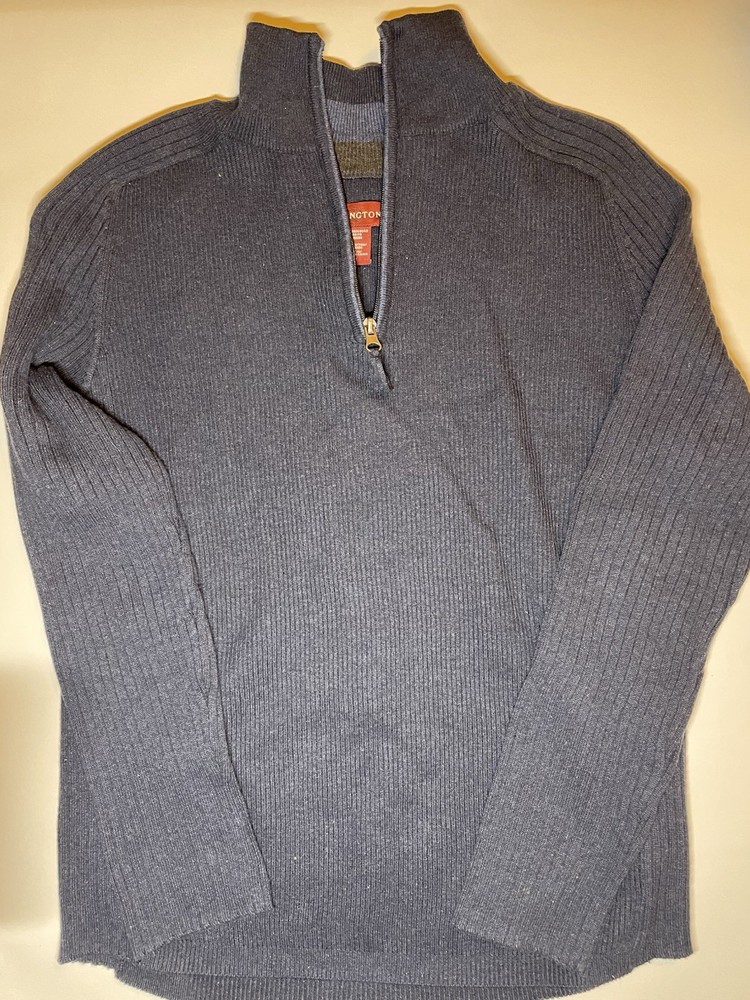 Men’s Covington Size Small 100% Cotton Quarter Zip Pullover Sweater Navy Blue
