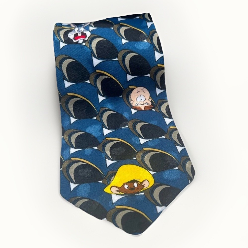 Looney Tunes Tie Warner Bros Vintage Cartoon Men’s Taz Bugs Elmer Speedy Novelty