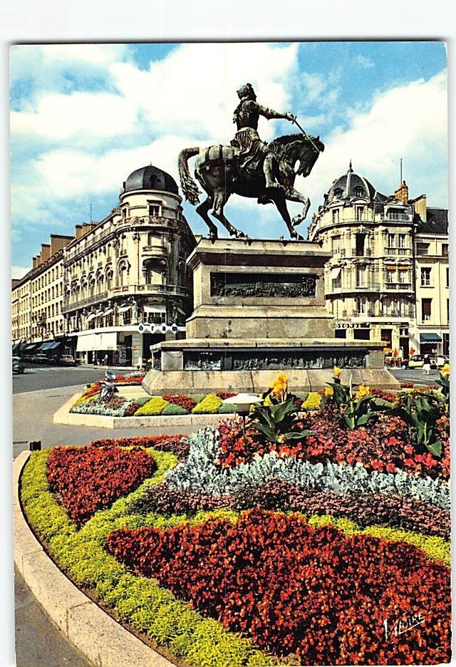 Postcard Joan of Arc Statue Place du Martroi in Orléans France