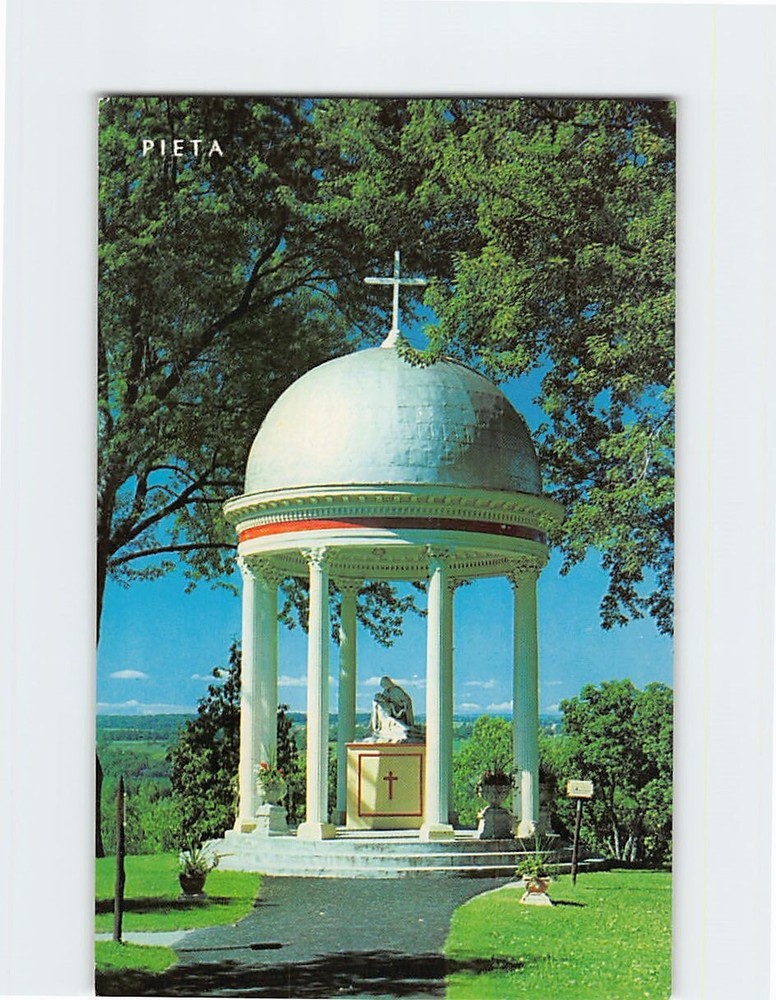 Postcard Statue of Pieta Shrine of the North American Martyrs Auriesville NY USA