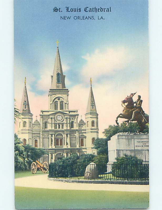 Unused 1950's CHURCH SCENE New Orleans Louisiana LA p3833