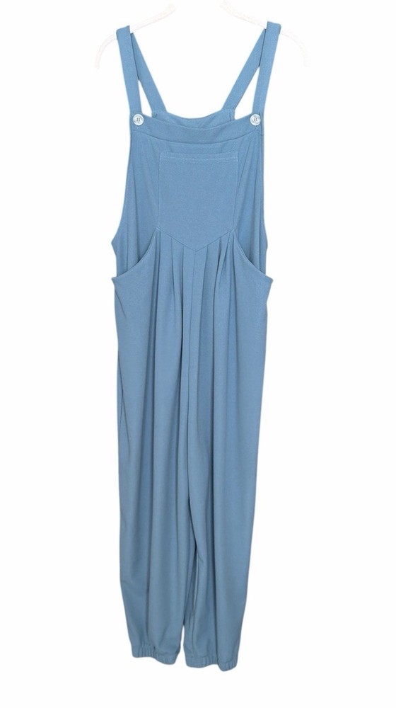 Halara Blue Adjustable Jumpsuit Size Large Comfort Casual Pockets Waffle