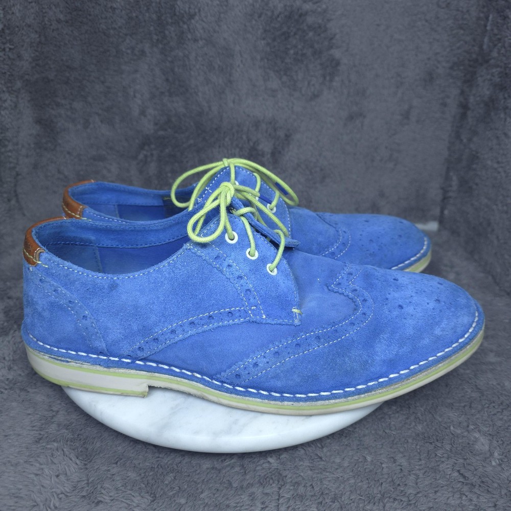 Ted Baker Shoes Mens Size 11 Blue Suede Wingtip Brogue Oxford Casual Dress