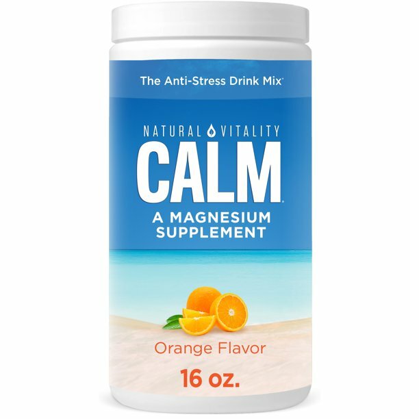Natural Vitality Calm Anti-Stress Drink Mix- Magnesium Supplement- Orange- 16 Oz