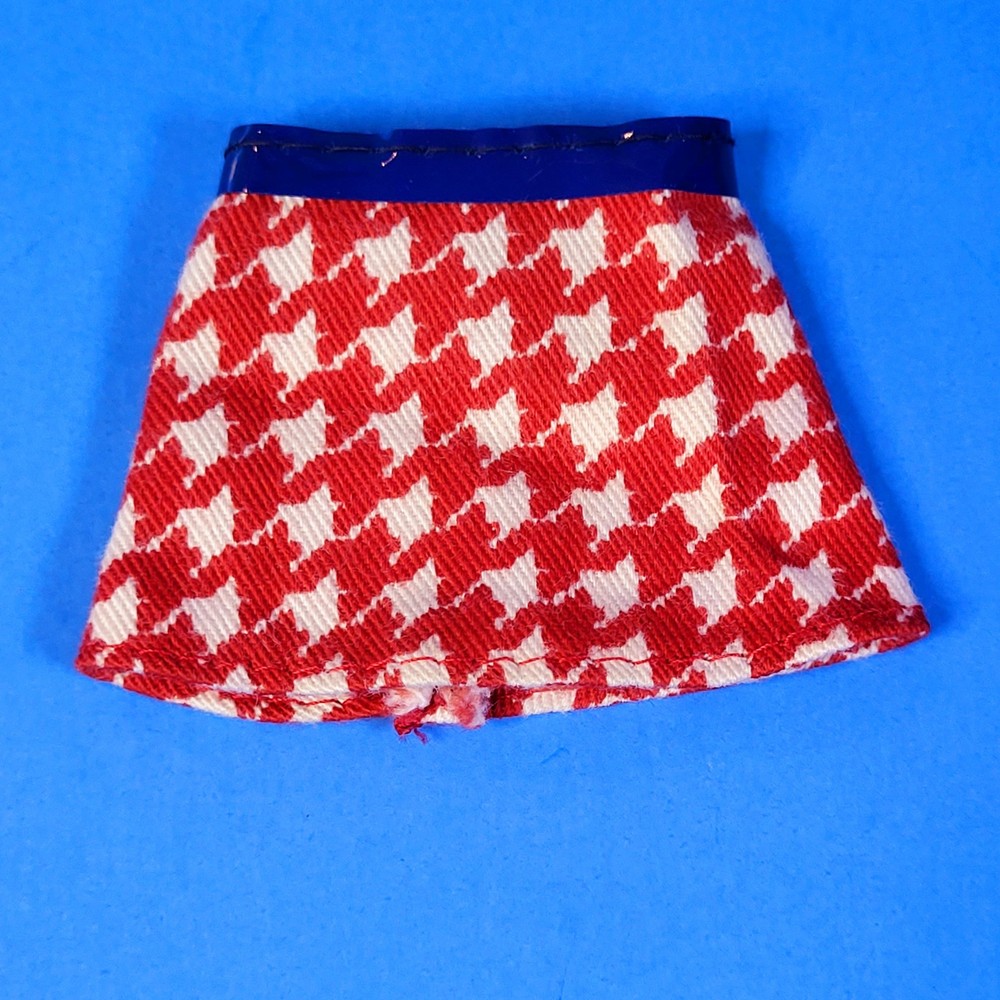 Vintage Barbie Growing Up Skipper Original Mini Skirt 1975 Red White