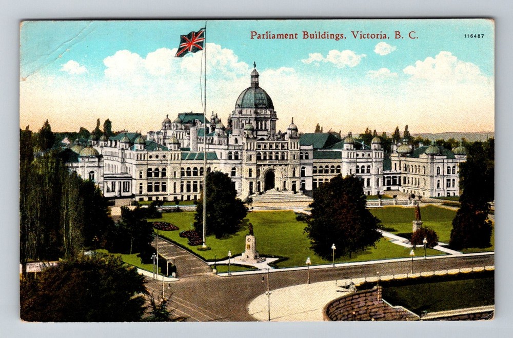 Canada- Victoria B.C. Parliament Buildings Postal Old Card View Vintage Postcard