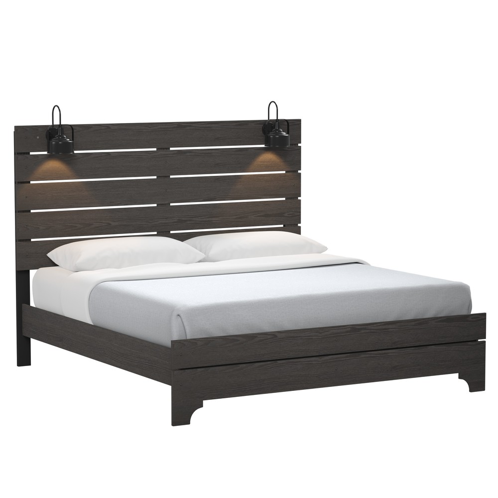 Juniper Brown Queen Bed with LED Lights