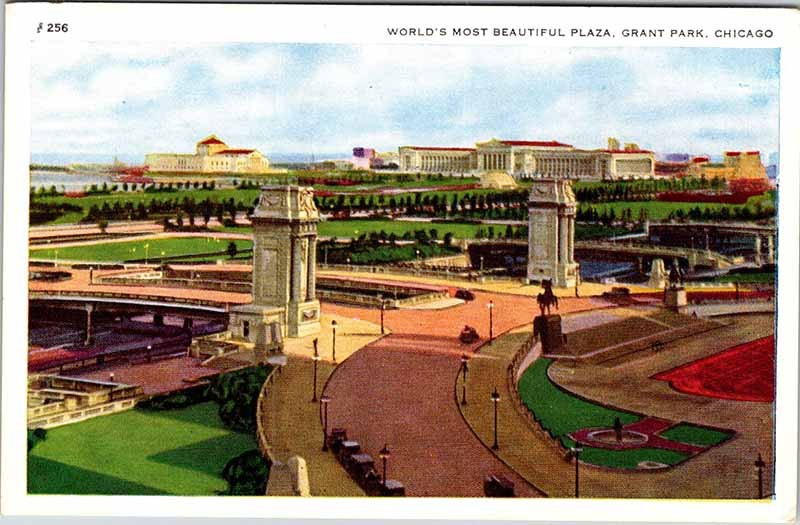 Postcard MONUMENT SCENE Chicago Illinois IL m/09 AM6160