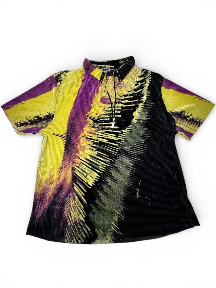 Vintage Jamie Sadock Pleated Abstract Print Top Women’s Artsy Y2K Activewear Top