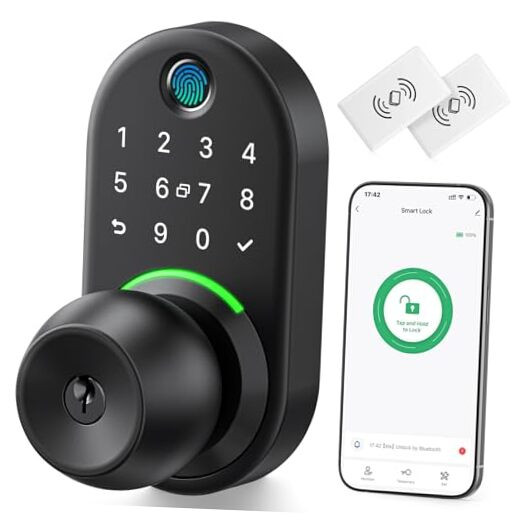 Smart Keyless Entry Keypad Door Lock with Knob - Touchscreen Electronic Deadbolt