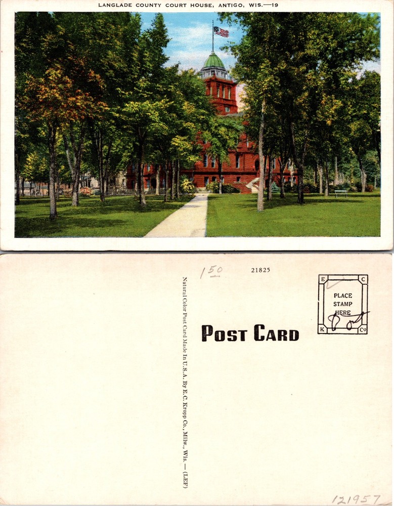 Langlade County Court House Antigo Wisconsin Postcard
