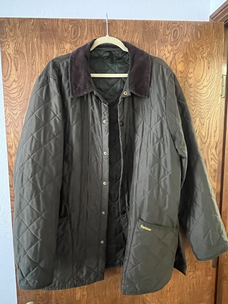 Barbour Men's Olive Green Hunting Quilted Classic Eskdale Light Jacket Size XL
