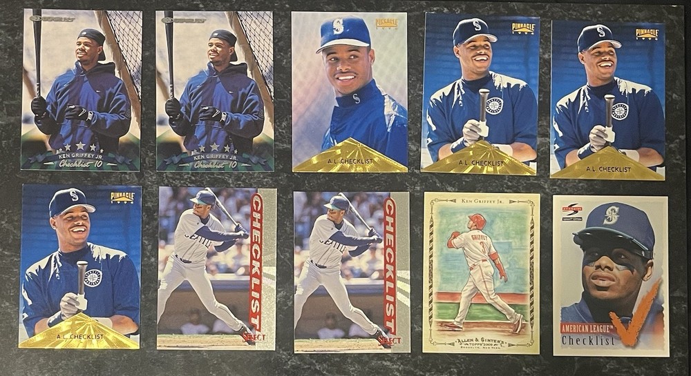 Ken Griffey Jr. Checklist Lot of 10 Cards Seattle Mariners