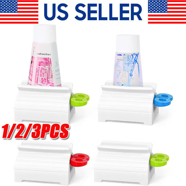 1-3X Toothpaste Squeezer Stand Dispenser Rolling Holder for Bathroom Tube Storage