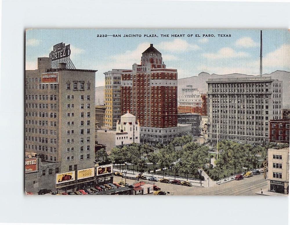 Postcard San Jacinto Plaza El Paso Texas