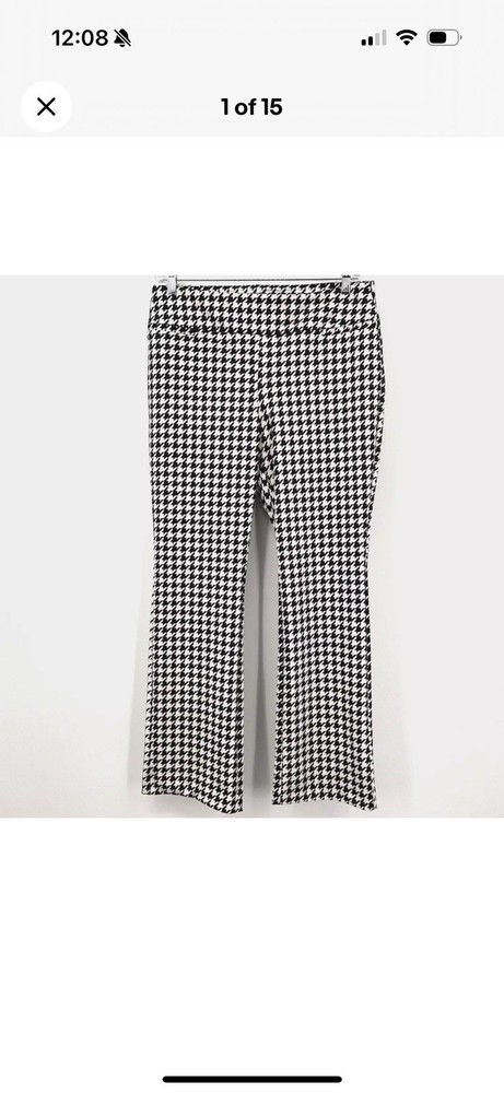 New York & Company Pull-On Houndstooth Bootcut Ponte Pant Superflex XL Average
