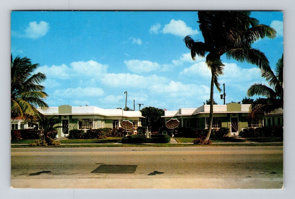 Palm Beach FL-Florida, Broadway Motor Court, Advertising, Vintage Postcard