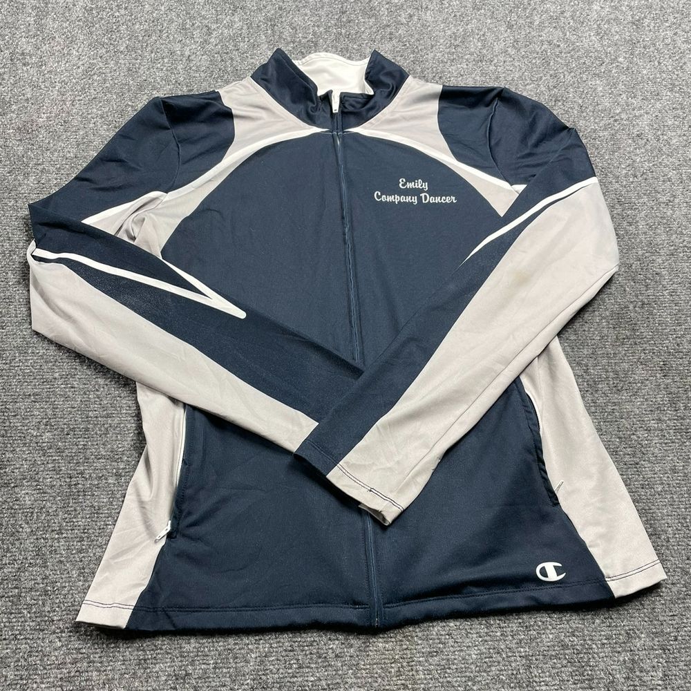 Champion Women's Blue & White Jacket Cycling Full Sleeve, Zip Closure Size M