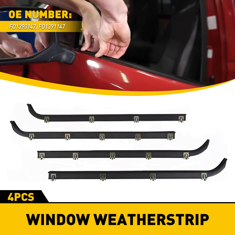Door Window Seal Belt Weatherstrip Kit For 1987- 1997 Ford F150 F250 F350  4PCS