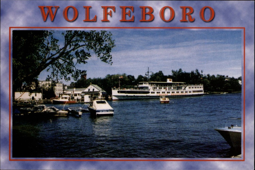 Mount Washington docking at Wolfeboro New Hampshire ~ vintage postcard