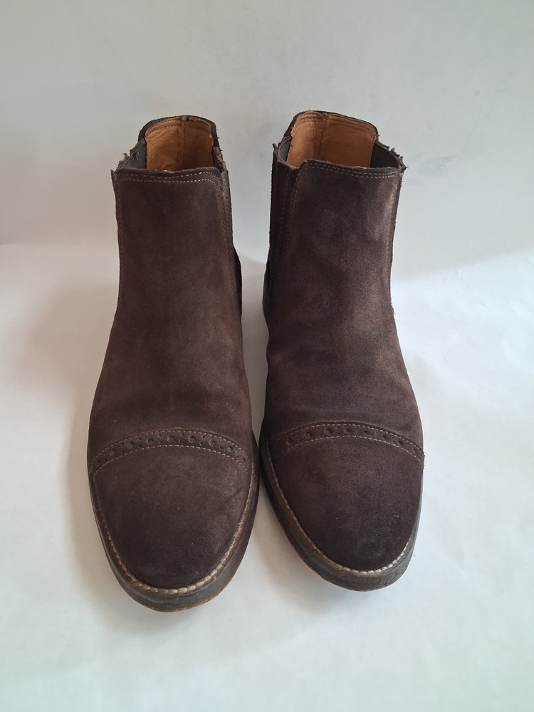 Johnston Murphy Men’s Brown Suede Ankle Boots Arrington Leather Chelsea Size 9 M